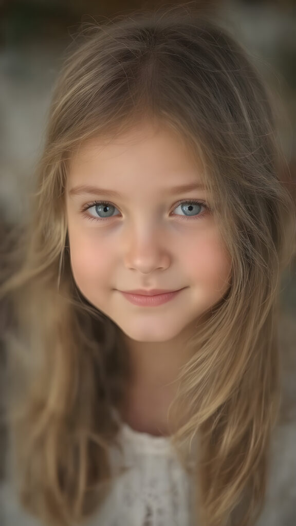 pretty little girl with soft long hair, please smile for me and touch my soul